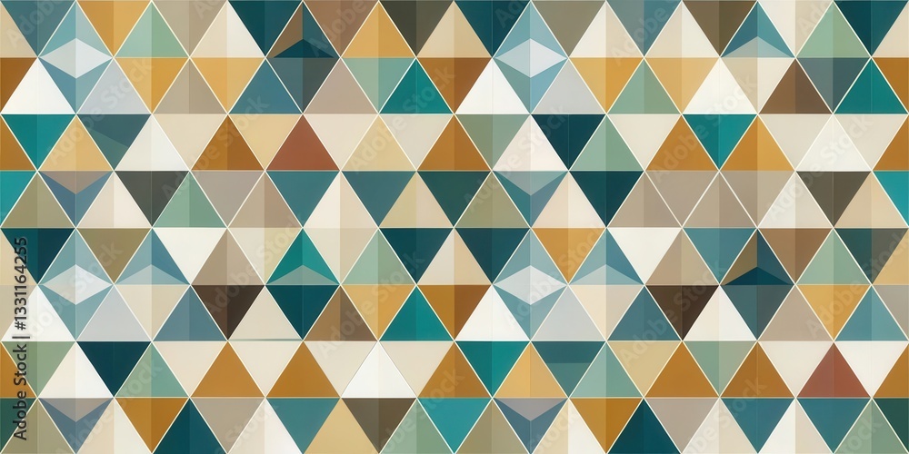 Abstract Geometric Triangle Pattern Design Featuring Earthy Tones and Muted Jewel Tones Abstract Geometric Triangle Pattern Design Featuring Earthy Tones and Muted Jewel Tones