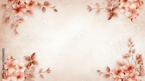 A vintage-style background wallpaper with faded floral patterns in soft shades of cream and rose, offering a charming, nostalgic atmosphere.