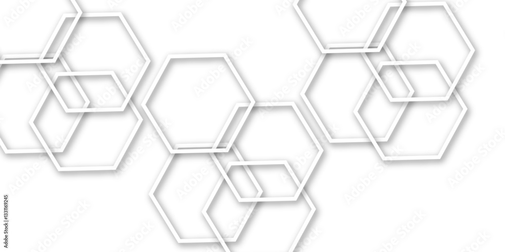 Abstract geometric technology 3d white bright hexagon polygonal honeycomb luxury pattern vector background. Abstract geometric technology 3d white bright hexagon polygonal honeycomb luxury pattern vector background.
