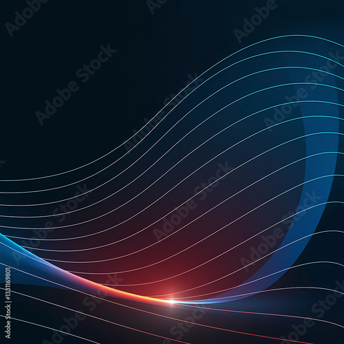 Futuristic Technology Stock Images. Big data flow with cyber blockchain on a circuit board with dark blue network system