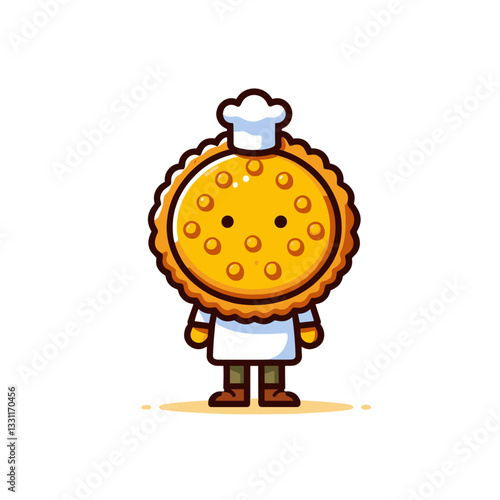 Cookie character with chef hat. Vector illustration ideal for food business investment, culinary entrepreneurship and profitable recipe concepts.