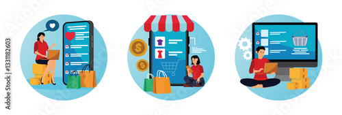 Online shopping wish list. Buy product in stock concept. My Order List Concept.