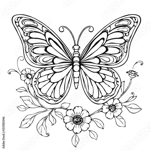 Butterfly coloring page