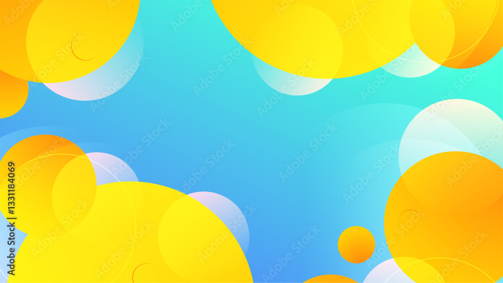 abstract blue and yellow geometric background with circle shapes minimalist vector illustration abstract blue and yellow geometric background with circle shapes minimalist vector illustration