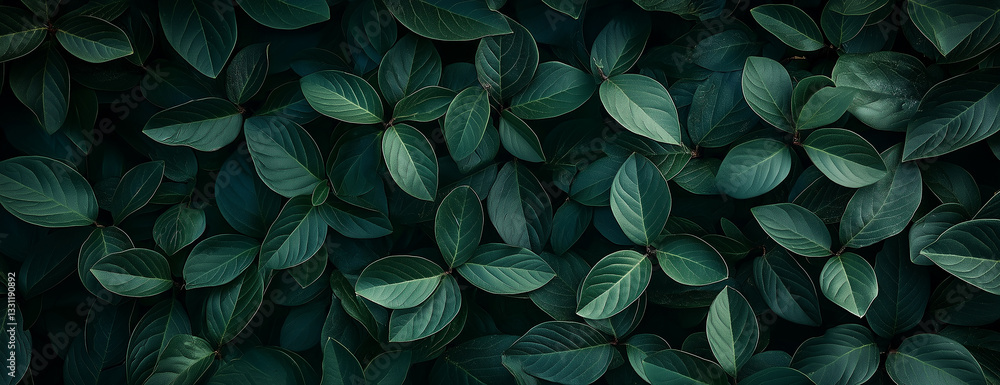 A dark green background with dense foliage of leaves in the foreground. A dark green background with dense foliage of leaves in the foreground.