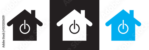 Home thermostat icon, simple house temperature vector for app logo ads web webpage button UI interface elements.  Vector illustration. isolated on white and black background. EPS 10