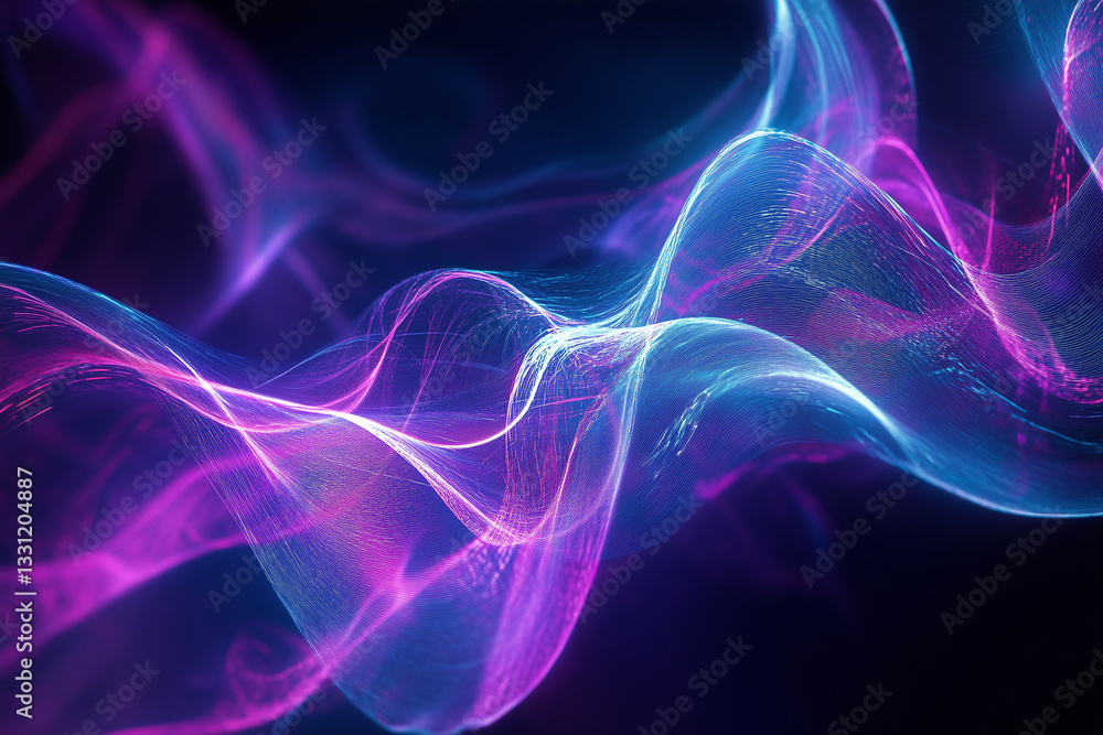 Fototapeta premium A vibrant, abstract image with flowing light waves and glowing effects. Perfect for modern, dynamic, and digital backgrounds.