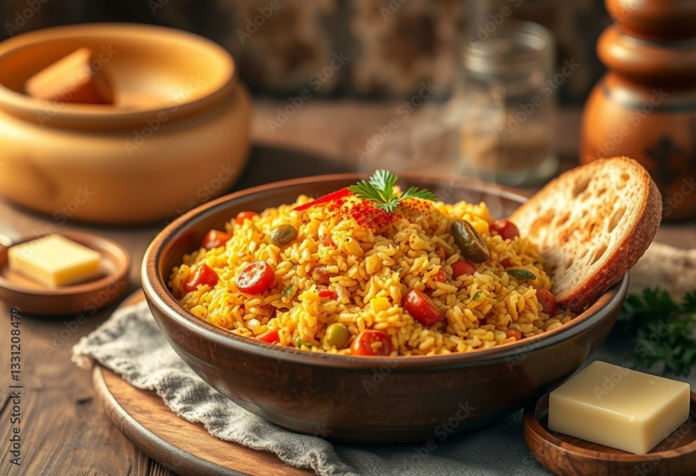 Delicious Jollof Rice with vegetables and paprika Delicious Jollof Rice with vegetables and paprika