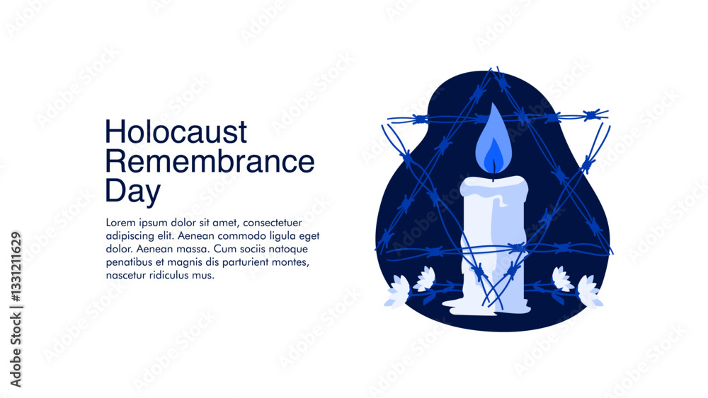 Naklejka premium vector holocaust remembrance day poster template