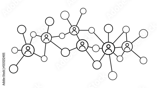 Connected people network. Networking concept background. 