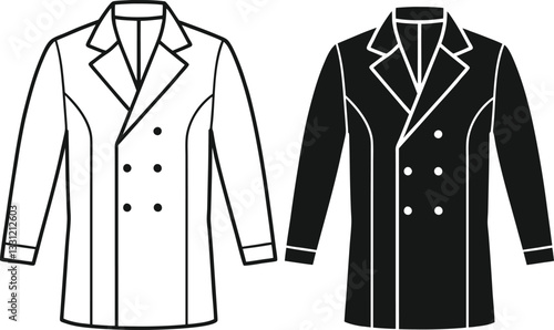 Man overcoat Art technical fashion illustration Design.