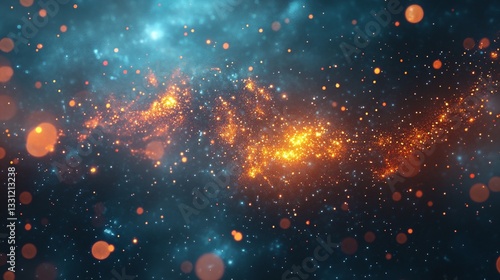 Beautiful space scenery with glowing stars and nebula gas, abstract background for space theme