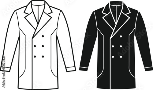 Man overcoat Art technical fashion illustration Design.