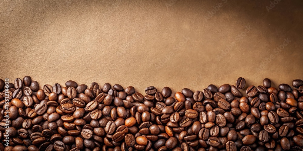 Aromatic Roasted Coffee Beans Forming a Border on a Brown Background, Perfect for Coffee-Related Designs and Branding Materials Aromatic Roasted Coffee Beans Forming a Border on a Brown Background, Perfect for Coffee-Related Designs and Branding Materials