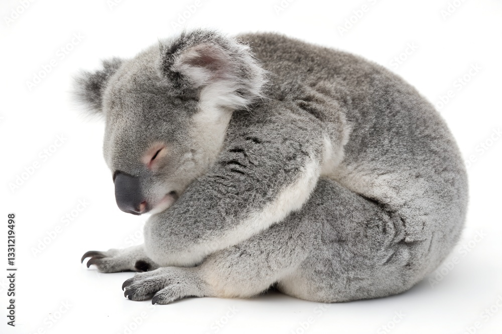 Naklejka premium koala sleeping isolated on white background