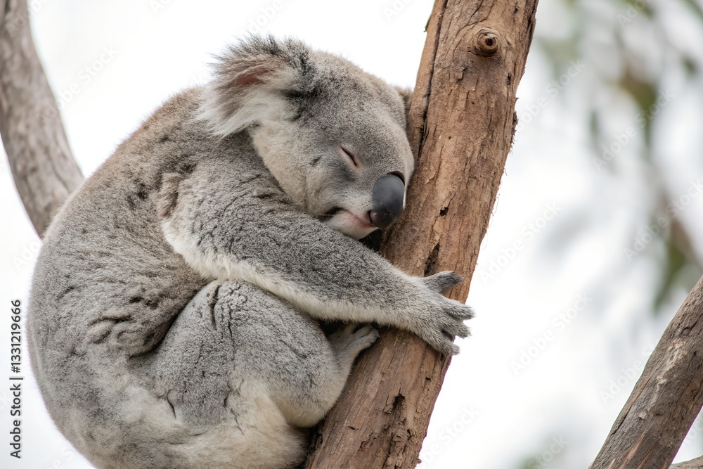 Fototapeta premium cute koala sleeping on the tree