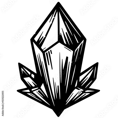 Silhouette of crystal chunks