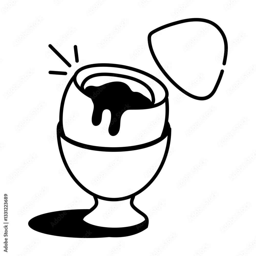 A hand drawn style icon of boiled egg
A hand drawn style icon of boiled egg