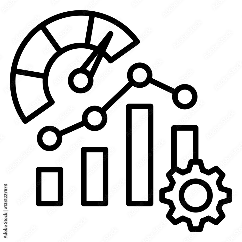 Performance Analytics Outline Icon Performance Analytics Outline Icon