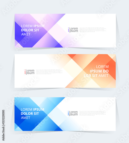 Geometric banner design with Vector presentation template.