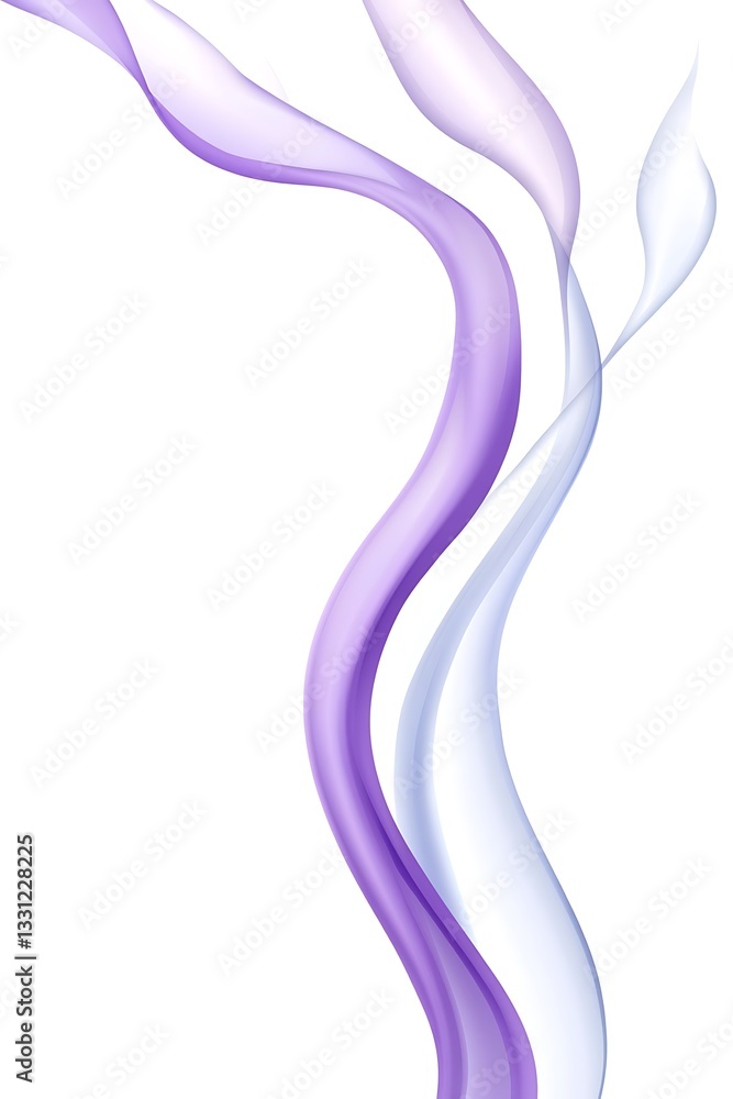 Flowing lavender and spectral white ribbons on immaculate blank canvas decor Flowing lavender and spectral white ribbons on immaculate blank canvas decor