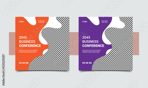 Business conference square banner design.