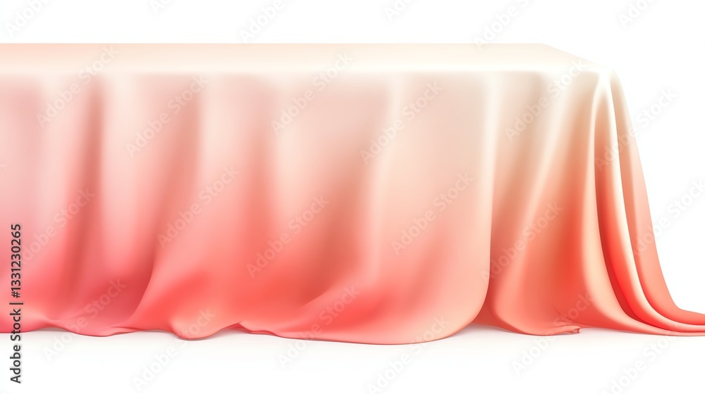 A soft fabric tablecloth draped elegantly over a surface. A soft fabric tablecloth draped elegantly over a surface.