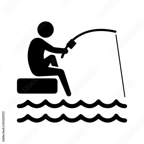 fishing glyph icon