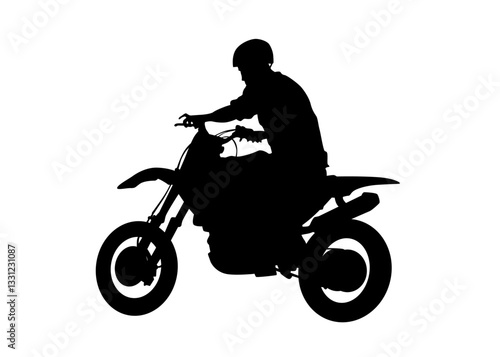 Old big bike and man white background