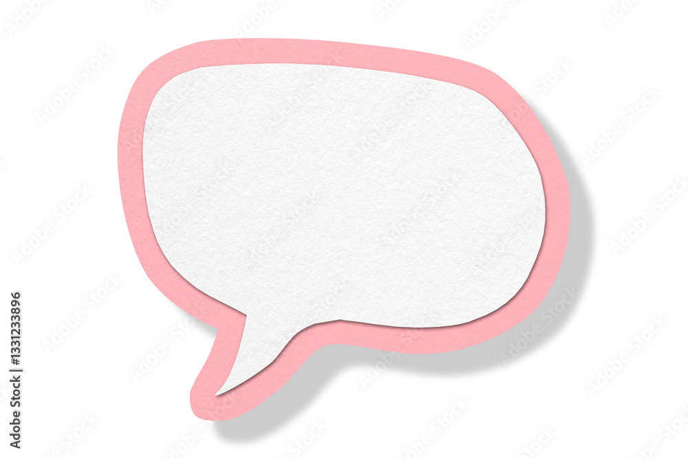 Pink paper speech bubbles separated on transparent background Pink paper speech bubbles separated on transparent background