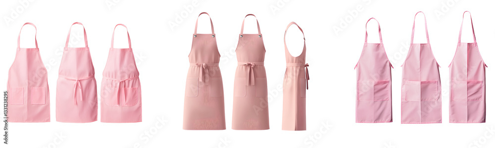 9 pink aprons isolated on a transparent background 9 pink aprons isolated on a transparent background