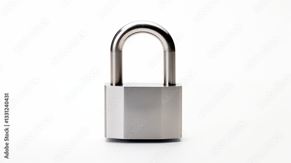 Silver Padlock Metal Lock Security Safety Closeup Silver Padlock Metal Lock Security Safety Closeup