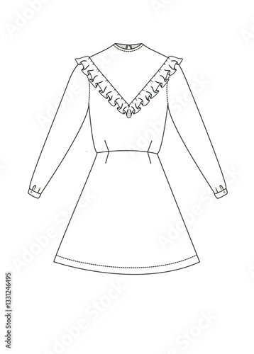 illustrasyon , vector , dress tecnicals drawings ,dress drawings, dress tecicals , rees drawings, trenchcoat drawings, women dress drawings