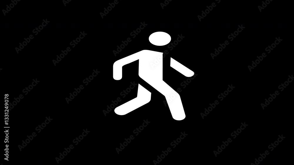 Animated icon of a white pictogram person, featuring an alpha channel Animated icon of a white pictogram person, featuring an alpha channel