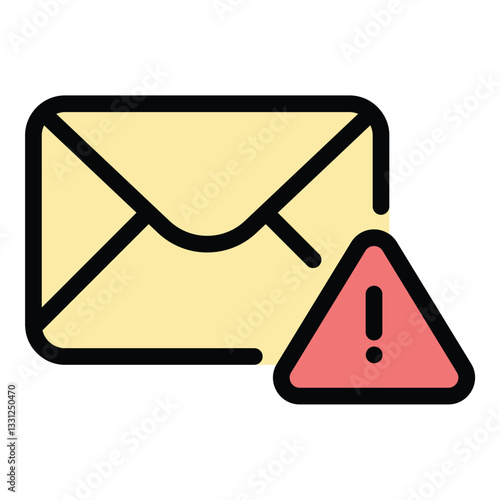Email spam icon in flat line style representing junk mail phishing and unwanted messages ideal for cybersecurity email filtering and digital communication concepts.