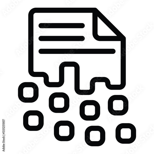 Data loss icon in flat line style representing accidental deletion system failure and cybersecurity risks ideal for backup recovery and data protection concepts.