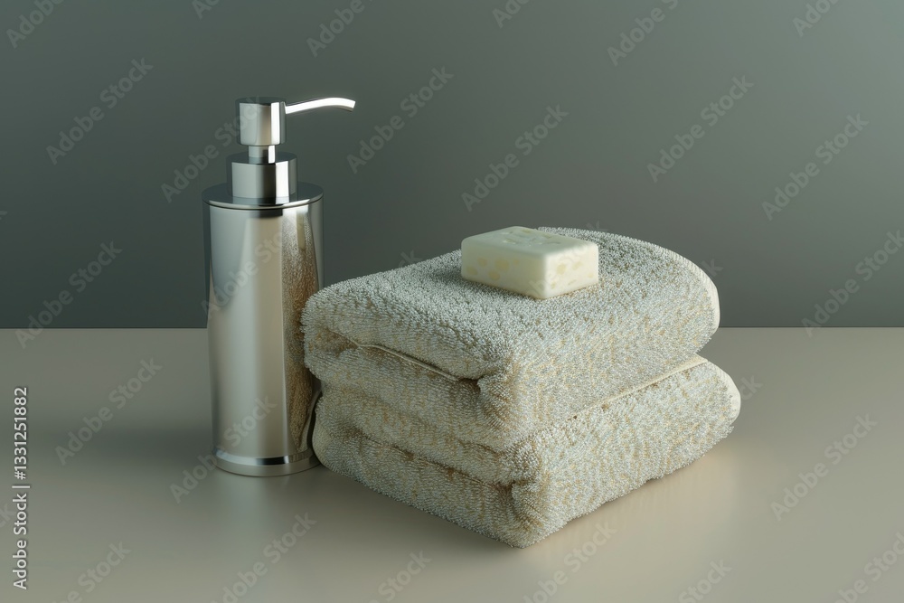 High Quality Image of Texture Washcloth and Liquid Soap Dispenser High Quality Image of Texture Washcloth and Liquid Soap Dispenser