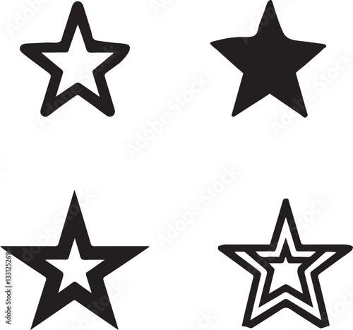 isolated star  Vector,star Silhouette,star icon set, star symbol ,black star business Vector illustration