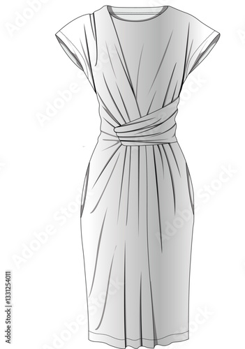 illustrasyon , vector , dress tecnicals drawings ,dress drawings, dress tecicals , rees drawings, trenchcoat drawings, women dress drawings