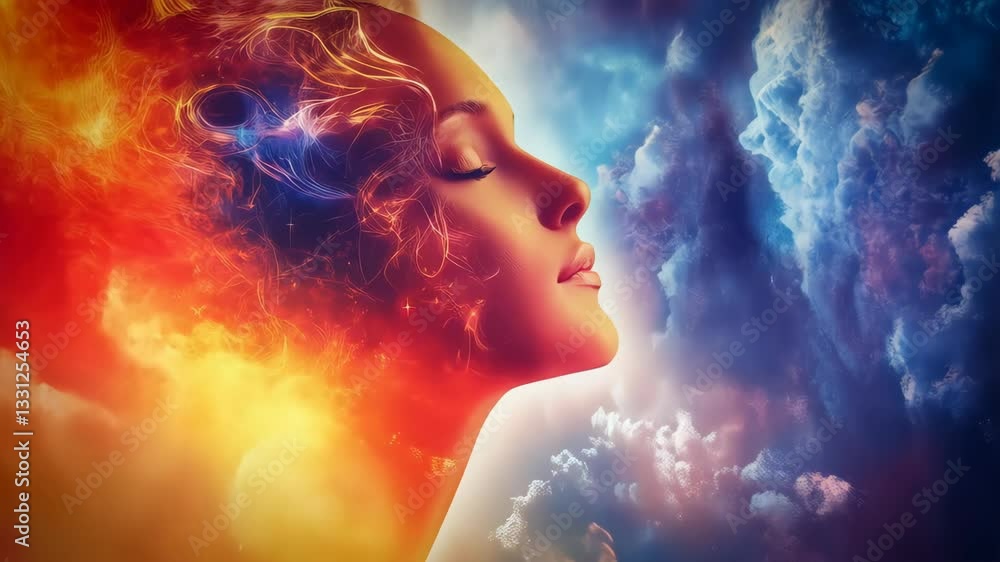 Meditation, dreaming or transcendent experience abstract concept image Meditation, dreaming or transcendent experience abstract concept image