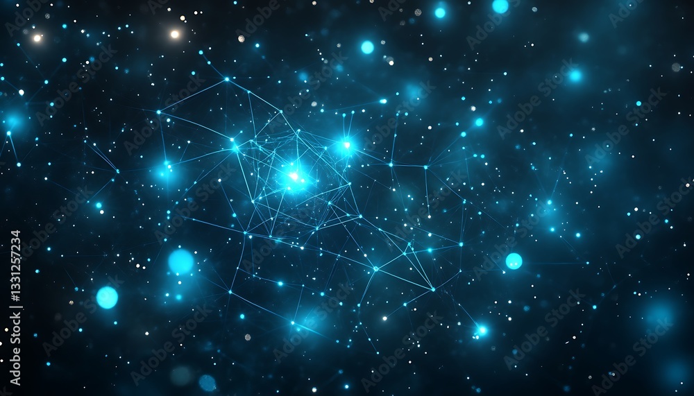 Fototapeta premium A digital abstract representation of interconnected data points and stars