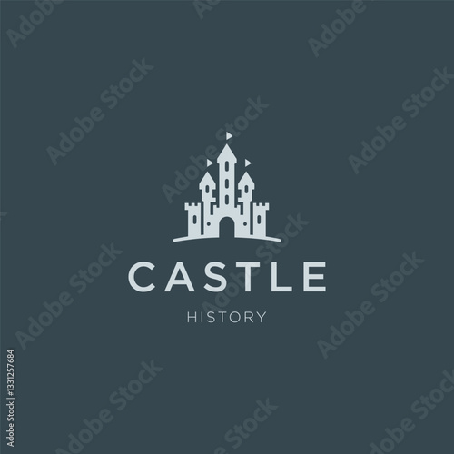 Simple Castle Logo – A minimalist castle logo representing history, protection, and power.
