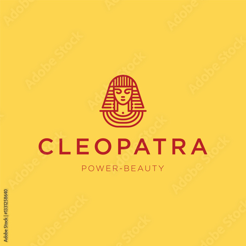 Minimalist Cleopatra Line Art Logo – A stylish Cleopatra logo symbolizing power and beauty.