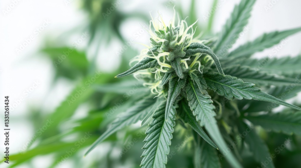 Naklejka premium Cannabis plant in full bloom, showcasing