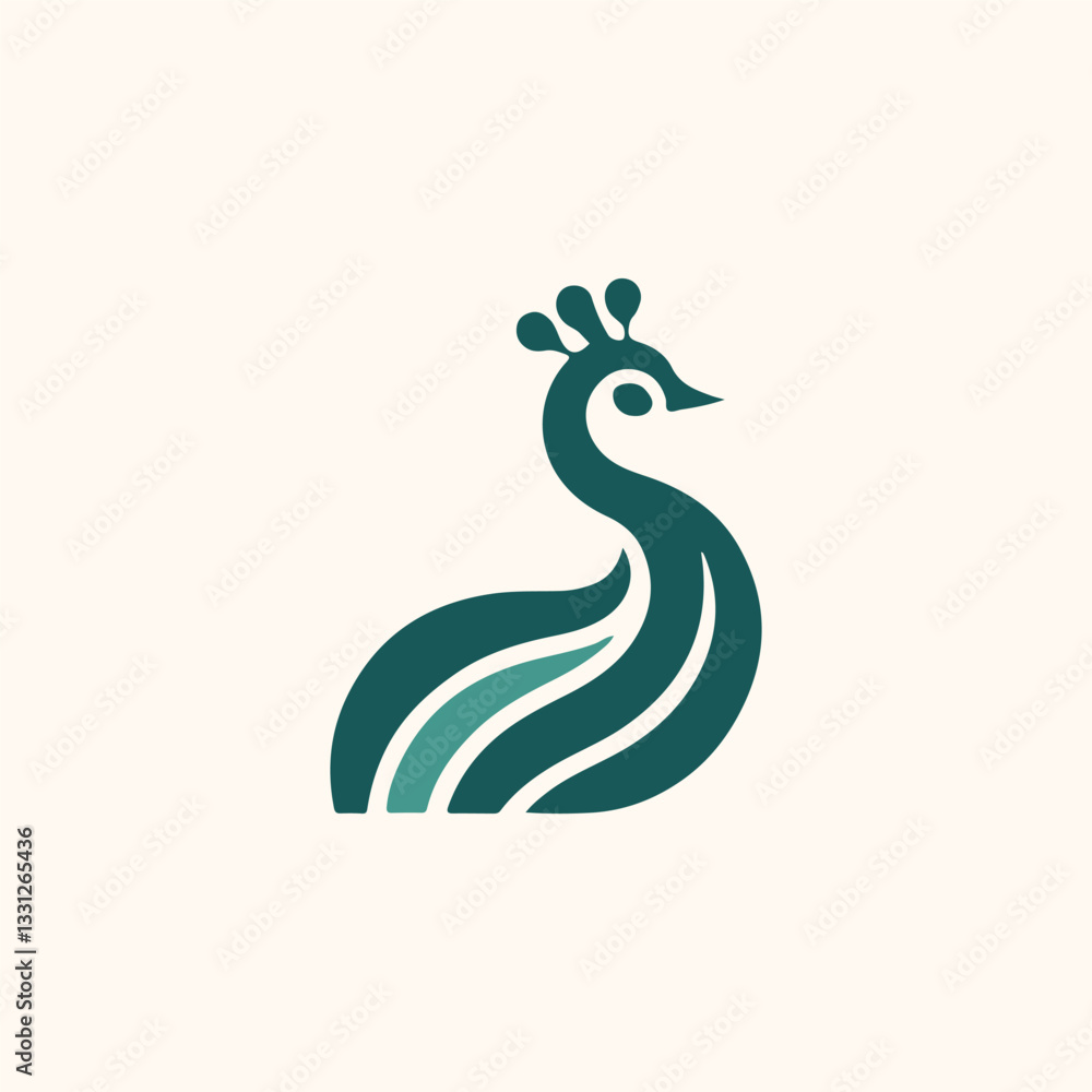 Fototapeta premium Minimalist peacock logo