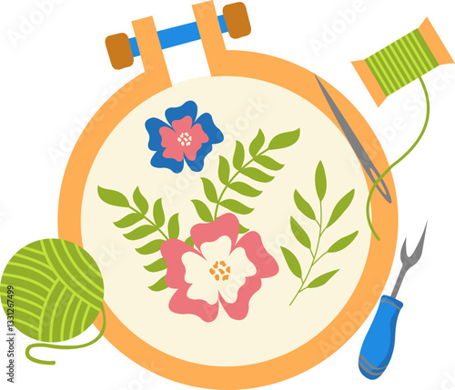 Embrodery tools Illustration