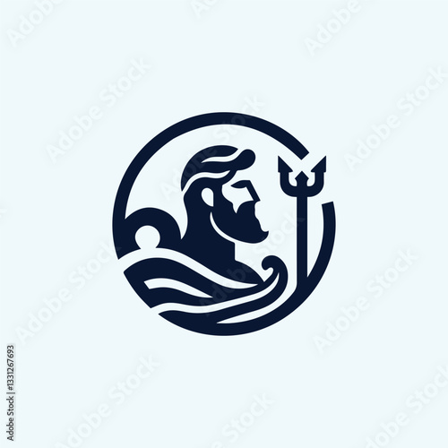 Poseidon god logo