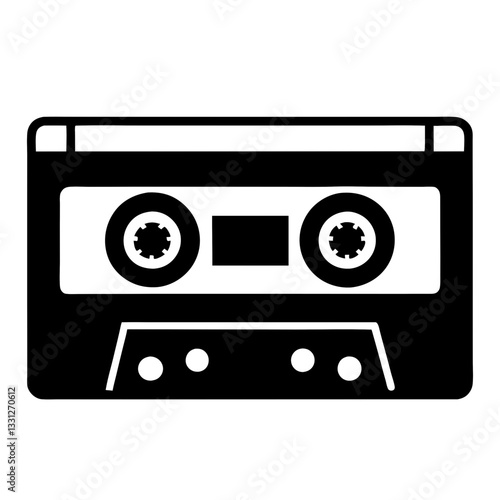 Vintage audio cassette tape isolated on white background