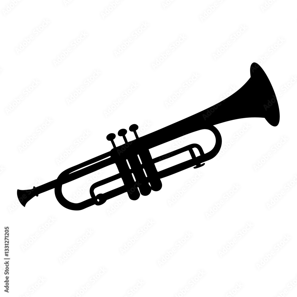 Naklejka premium Brass trumpet isolated on a white background