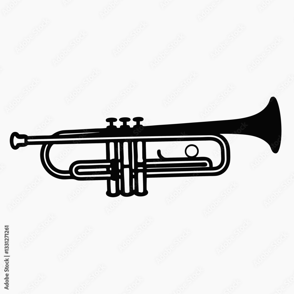 Naklejka premium Brass trumpet isolated on a white background